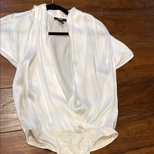 Elegant White Women's bodysuit Top